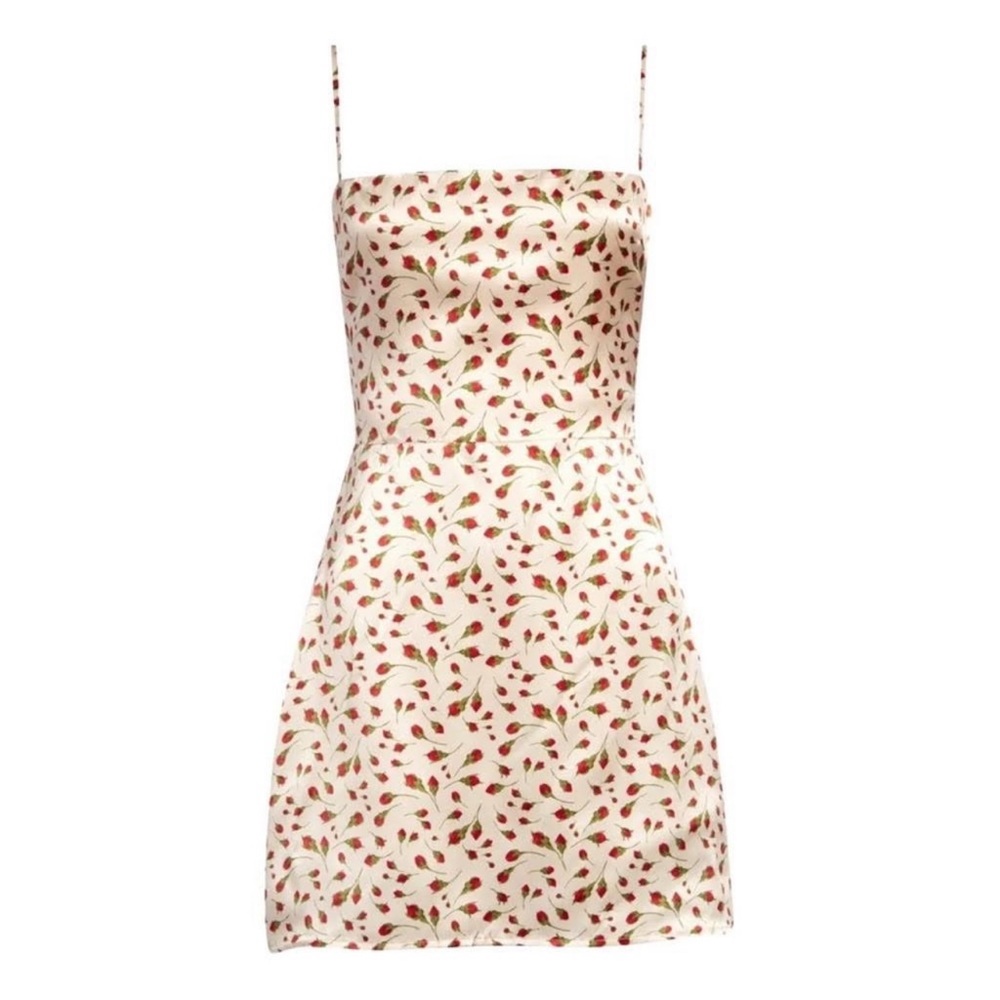 Reformation Kosta Rose Silk Mini Dress